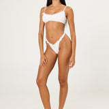 Amelia Satin Bralette Top - White