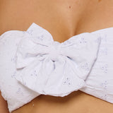 Alba Bow Bandeau Top - White