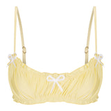 Amelia Satin Bralette Top - Lemon Sorbet