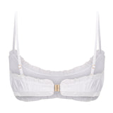 Amelia Satin Bralette Top - White