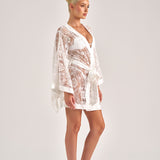 Bardot French Lace Kimono - White