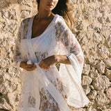 Bardot French Lace Kimono - White