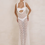 Orelia Long Lace Dress - White