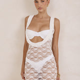 Orelia Long Lace Dress - White