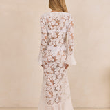 Georgia Lace Frill Robe - White