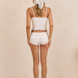 Rhinestone Daphne Tank - White