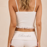 Rhinestone Livia Shorts - White