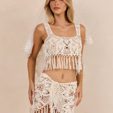 Seren Crochet Top - Ivory