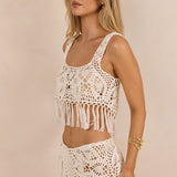 Seren Crochet Top - Ivory