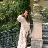 Georgia Lace Frill Robe - White