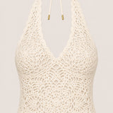 Saba Crochet Halter Top - Ivory