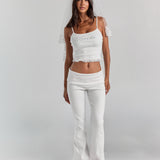 Rhinestone Daphne Tank - White