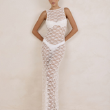 Orelia Long Lace Dress - White