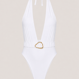 Celeste Plunge One Piece - White
