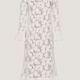 Georgia Lace Frill Robe - White
