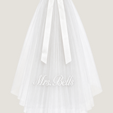 Lucinda Satin Bow Veil - White