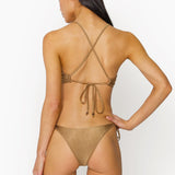 Aya Tie Side String Bikini Bottom Bottom in Gold by ALT Swim