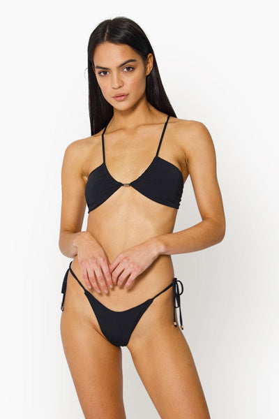 Stella Upside Down Triangle Bikini Top in Black by ALT Swim