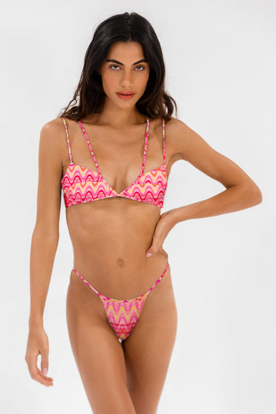 Dylan Strappy V-Neck Bikini Top in Zaria by ALT Swim