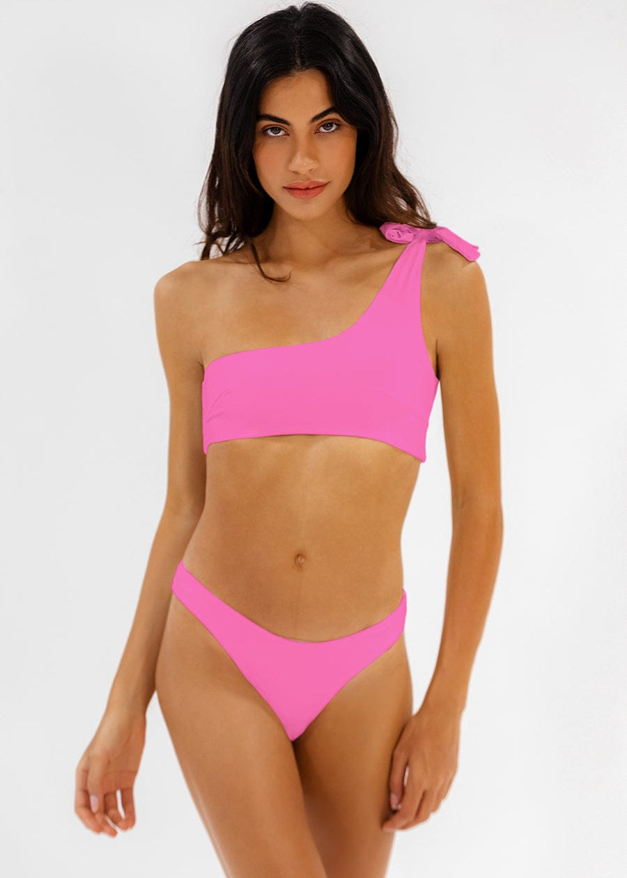 Sofia One Shoulder Bikini Top in Pink by ALT Swim
