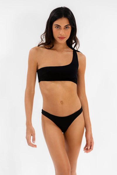 Sofia One Shoulder Bikini Top in Black by ALT Swim