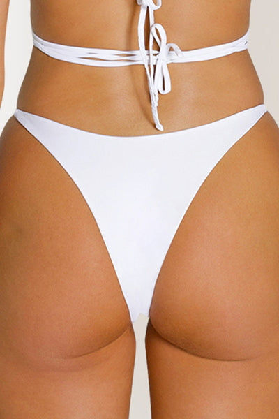 Bruni Cheeky Cut Bikini Bottom in White by ALT Swim