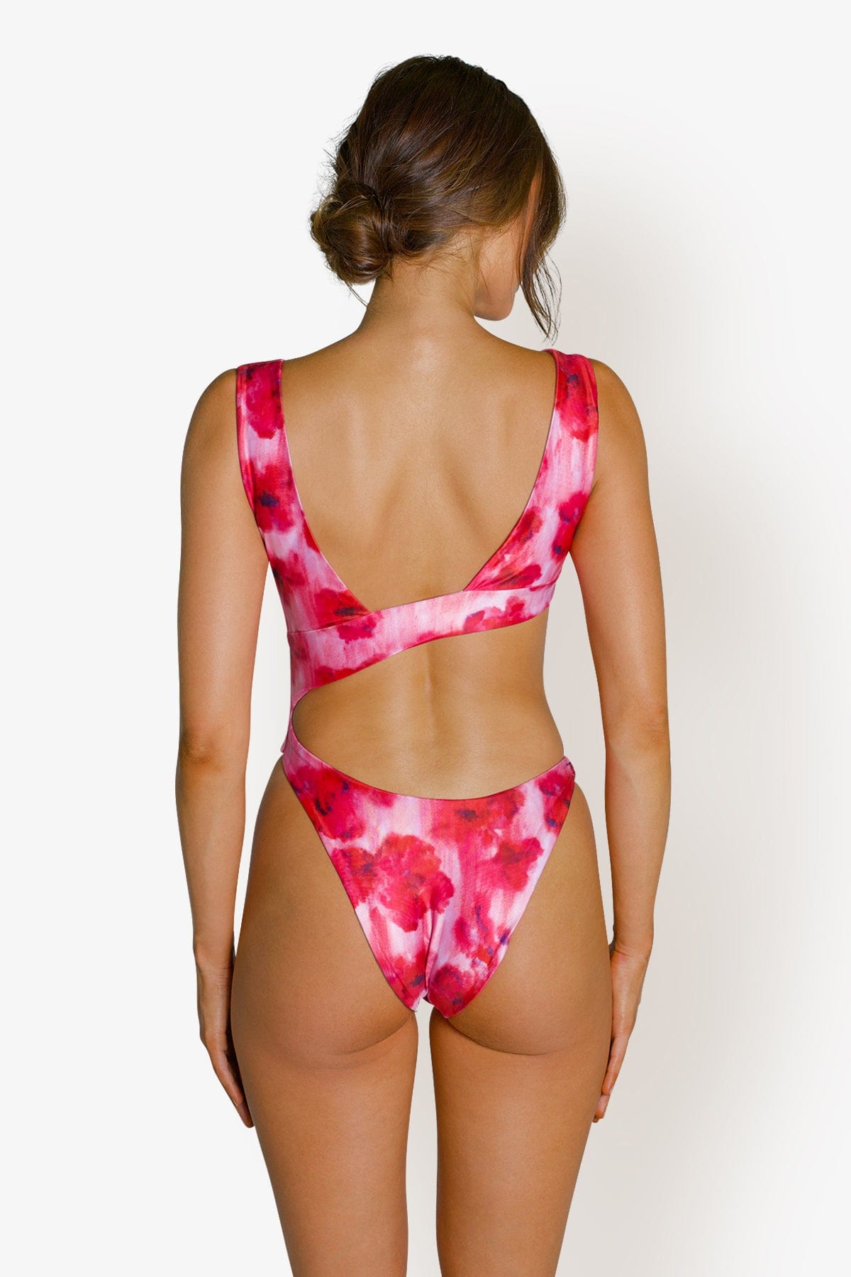 Gisele V-Neck Cut Out One Piece Swimsuit in PÃ©tale Floral Print by ALT Swim